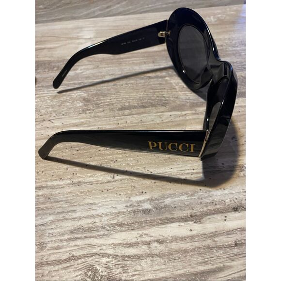Emilio Pucci Black & Gold Cat Eye Round Sunglasses main image 4